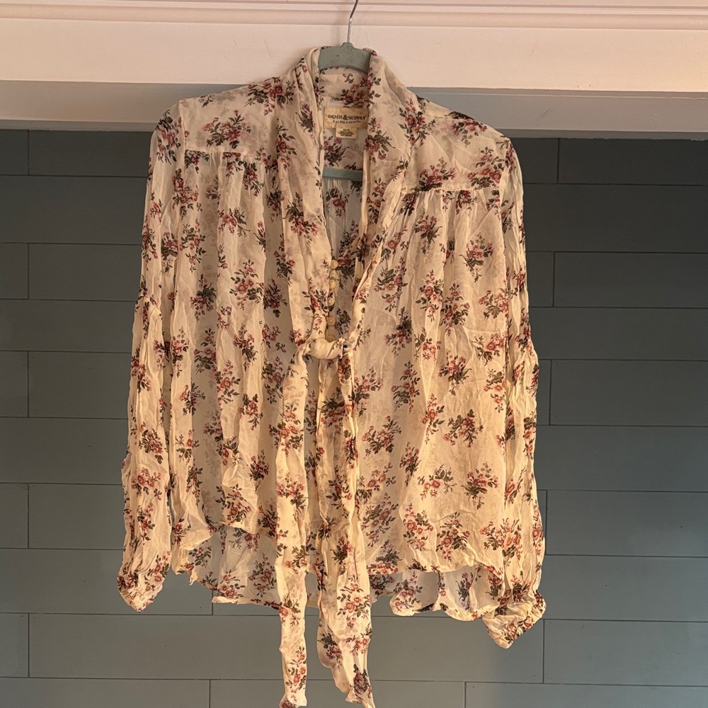 NWT Denim & Supply Ralph Lauren Cream Floral‎ Blouse